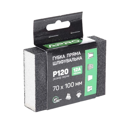 Губка шліфувальна 4-х стороння пряма P120 APRO Житомир