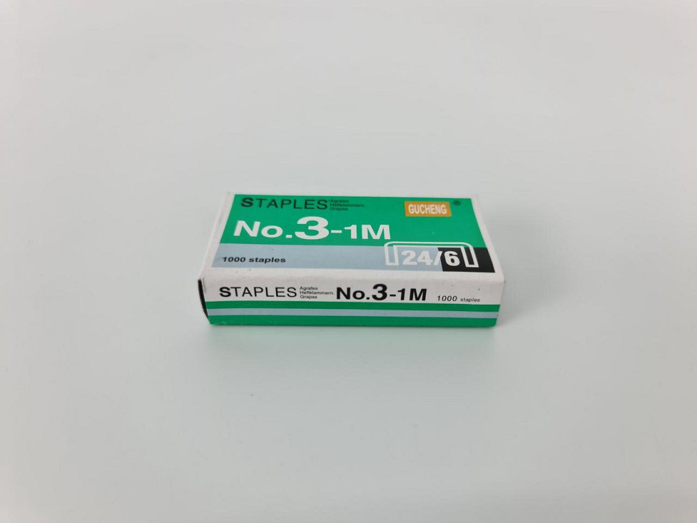 Скобы для канцелярского степлера №24(1000шт) STAPLES GUCHENG (1 кор) Харьков - изображение 2