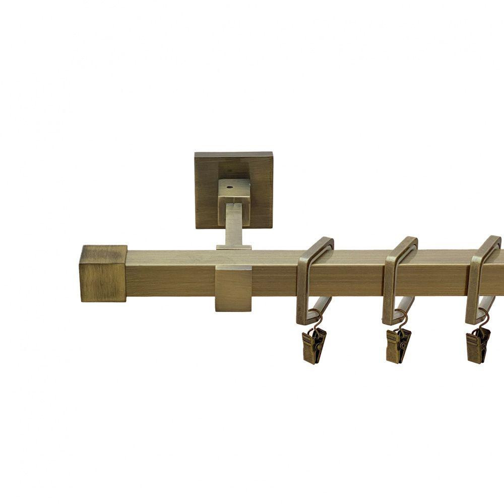 Карниз Orvit Купер ( Заглушка ) металевий однорядний бруклін гладка труба кільце тихохідне квадро з жабкою Антик 20 мм 160 см Львів - фото 1