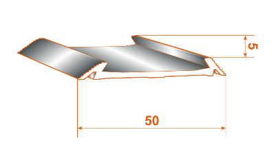 Антискользящий порог БРП-120 с резиновой вставкой 50х5 мм Бровары