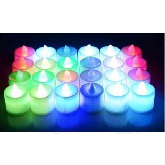 Разноцветные LED-свечи для декора, 24 шт, теплый свет Киев
