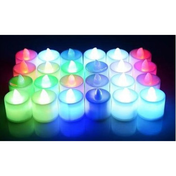 Разноцветные LED-свечи для декора, 24 шт, теплый свет Киев - изображение 5