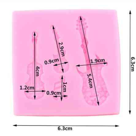 Молд силиконовый Музыкальные инструменты 63 на 63 мм розовый Киев