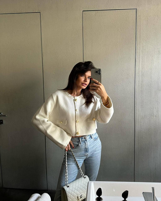 Женский теплый элегантный костюм в стиле олд мани из плотной ангоры вязки Одесса - изображение 5