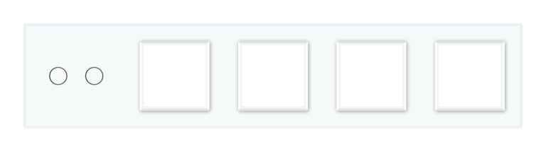 Рамка 5-постова для одного 2-сенсорного вимикача і чотирьох розеток (2-0-0-0-0) LIVOLO, загартоване скло, біла, 365×80 мм (VL-P702/E/E/E/E-10W) Коломыя - изображение 8
