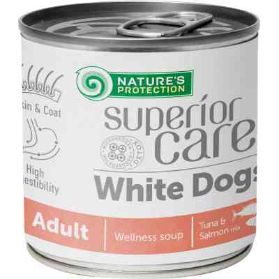Консервы для собак Nature's Protection White Dogs All Breeds Adult Salmon and Tuna суп 140 мл (KIKNPSC63360) Винница