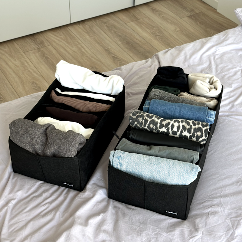 Ящик для хранения на восемь отделений 50х25х16 см HY-50-black (Чорный) Сумы - изображение 3