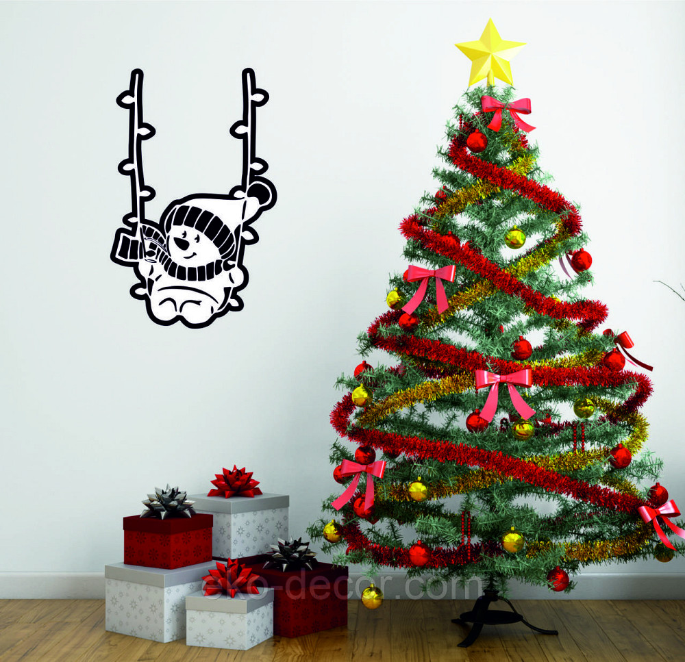 Декоративное настенное Панно «Снеговик», Декор на стену 90*57 см, Белый Киев - изображение 4