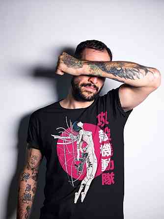 Футболка для мальчика аниме Гхост Ін Схелл Мотоко оверсайз (рост от 165 до 180 ) Черний AnimeJ0079m Днепр