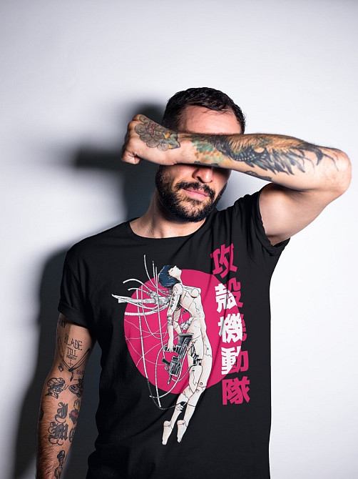 Футболка для мальчика аниме Гхост Ін Схелл Мотоко оверсайз (рост от 165 до 180 ) Черний AnimeJ0079m Днепр - изображение 1