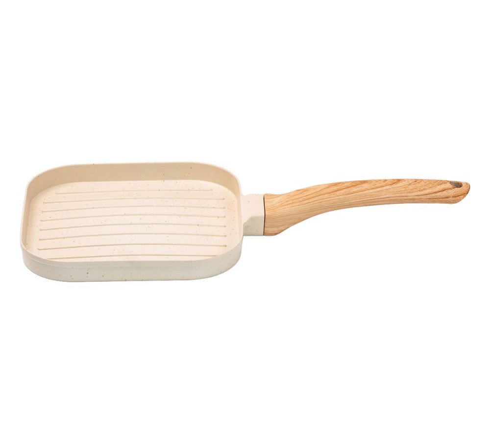 Сковорода гриль квадратна 18×18 см рифлена з гранітним покриттям бежева HP39568W Коломия - фото 7