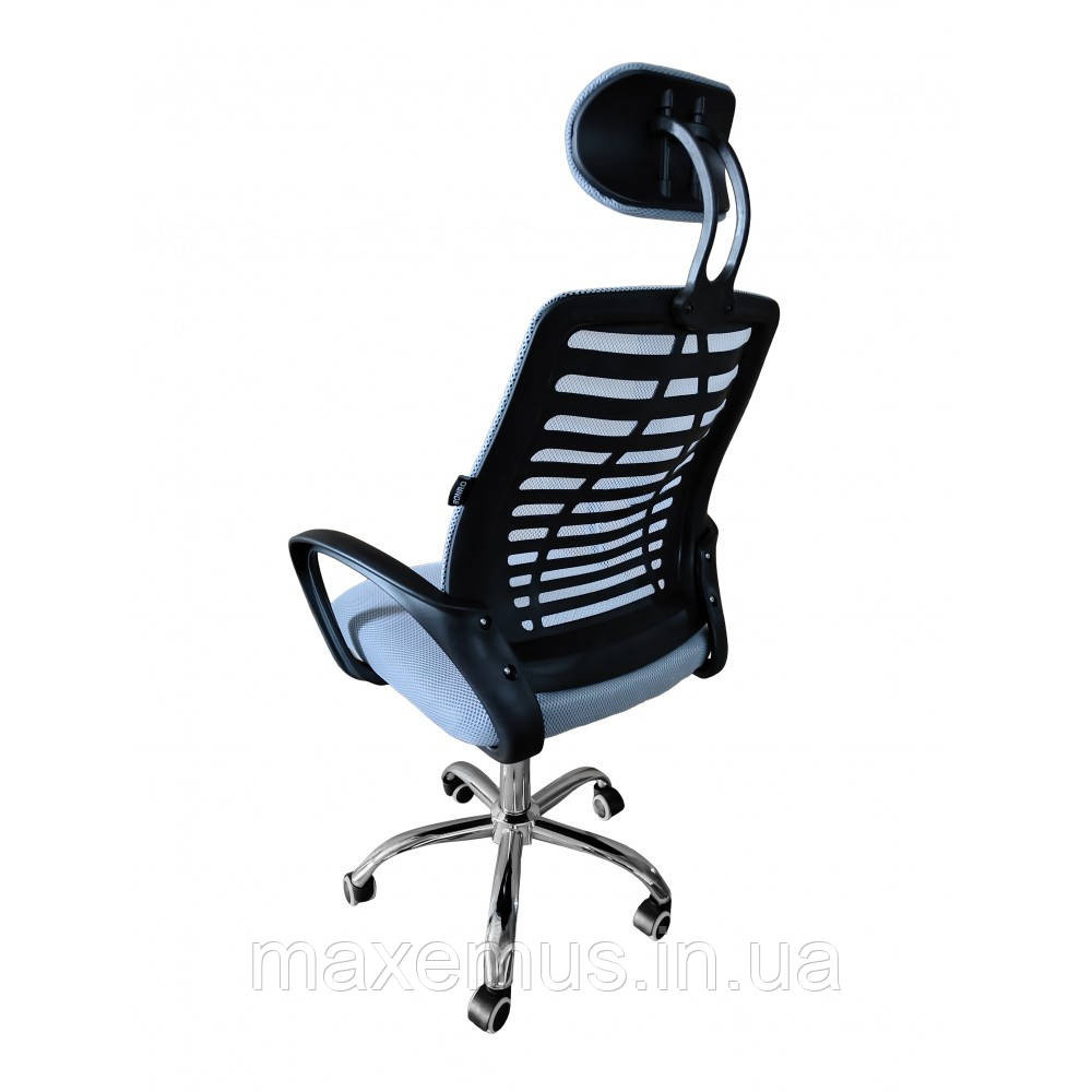 Офисное кресло операторское для персонала Bonro B-6200 с подголовником кресло для офиса Серый Мостиска - изображение 7