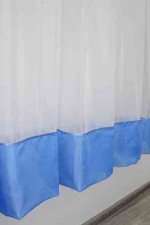 Кухонная занавеска VR-Textil № 047к голубой с белым 280х170 см (50-785) Киев