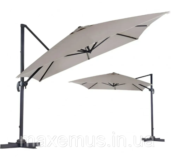 Садовая зонта B019 3 м с наклоном складная зонта для сада и террасы бежевая Мостиска