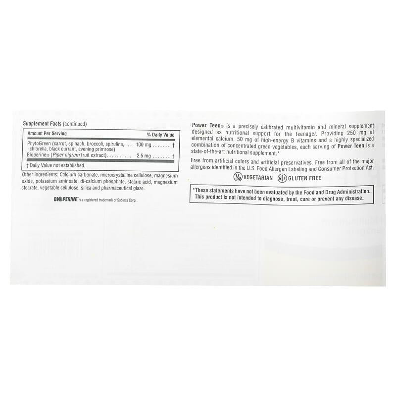 Витамины и минералы для подростков Nature's Plus Power Teen 90 таб Киев - изображение 3