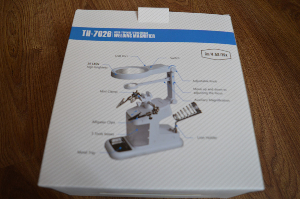 Лупа з підсвічуванням настільна "третя рука" TH-7026 Полтава - фото 1