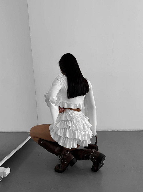 Женский привлекательный воздушный комплект, креп жатка Белый, 44/46 Одесса - изображение 3