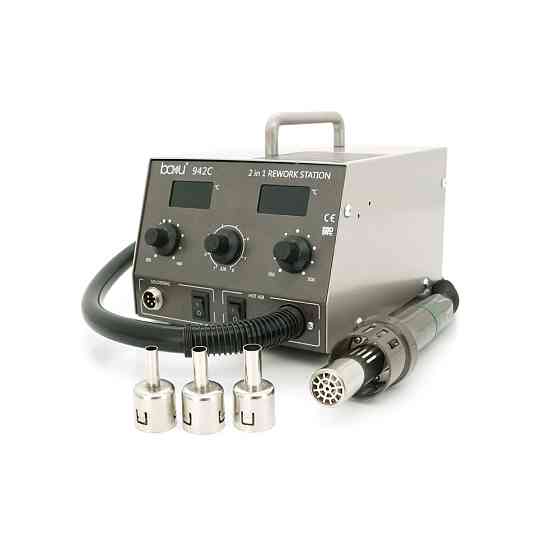 Паяльная станция BAKU BA-942C с цифровой индикацией на фен и на паяльник, DC:110-240V, 4A,1000W, 5 кг Киев