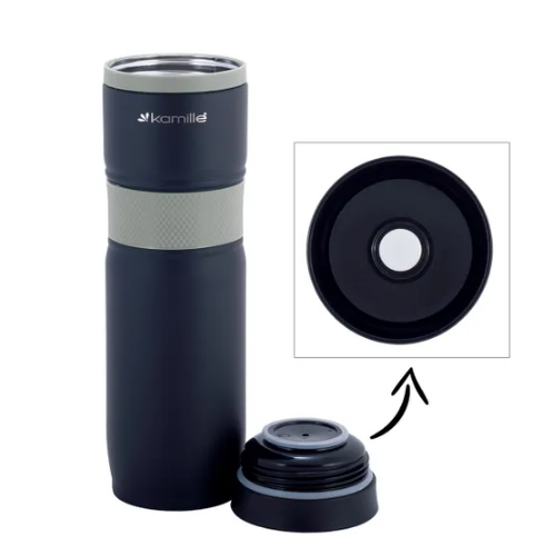 Термочашка 900мл з TPR вставкою нержавіюча сталь (мікс) KAMILLE 2068 Житомир - фото 11