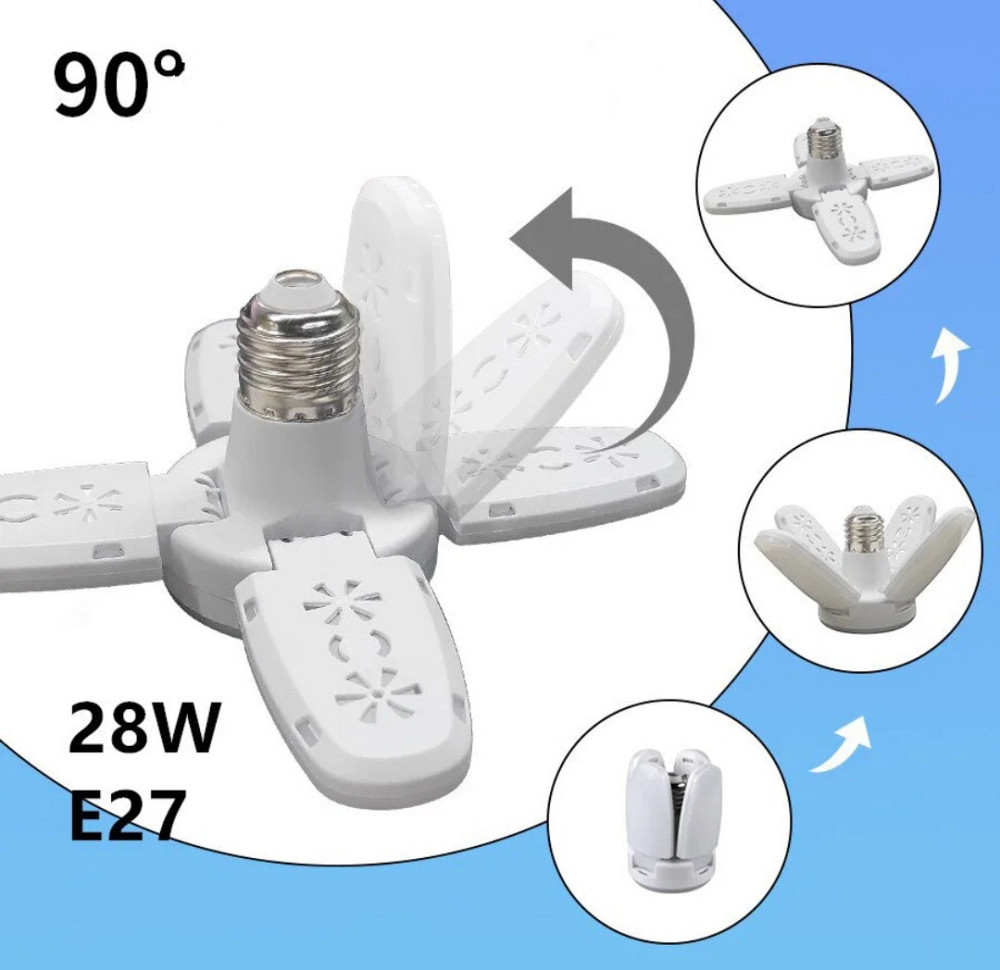 Светодиодная мини лампа Е27 раскладная 28 w холодный 6500к 85-265 v Киев - изображение 10