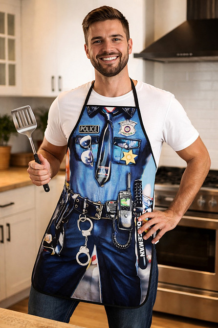 Фартук с приколом Полицейский 75 на 60 см разноцветный Киев - изображение 6
