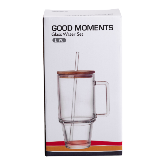 Yiwu Кружка скляна з кришкою та трубочкою 750 (мл) Сірий HP-19-50 Коломия