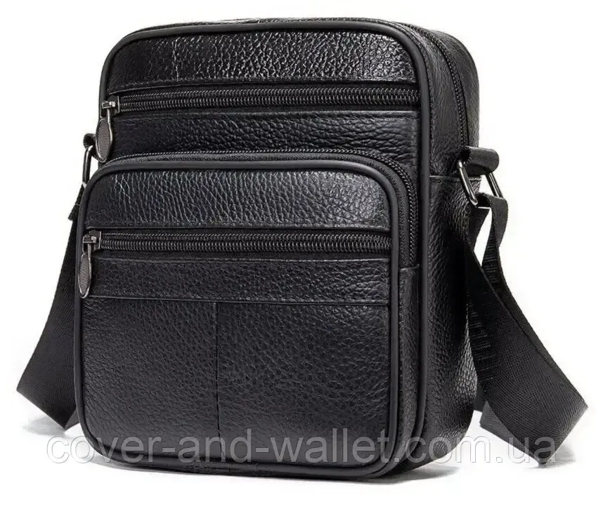 Небольшая мужская вертикальная сумка мессенджер из натуральной кожи Vintage Киев - изображение 1