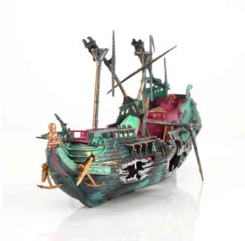 Декор для акваріума Затонулий корабель без коробки розмір 24*12см, пластик Київ
