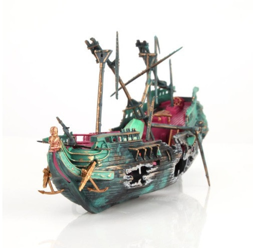 Декор для акваріума Затонулий корабель без коробки розмір 24*12см, пластик Київ - фото 2