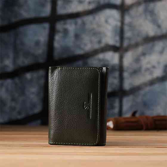 Маленький кошелек удобного формата из натуральной кожи ST Leather 23076 Зеленый Киев