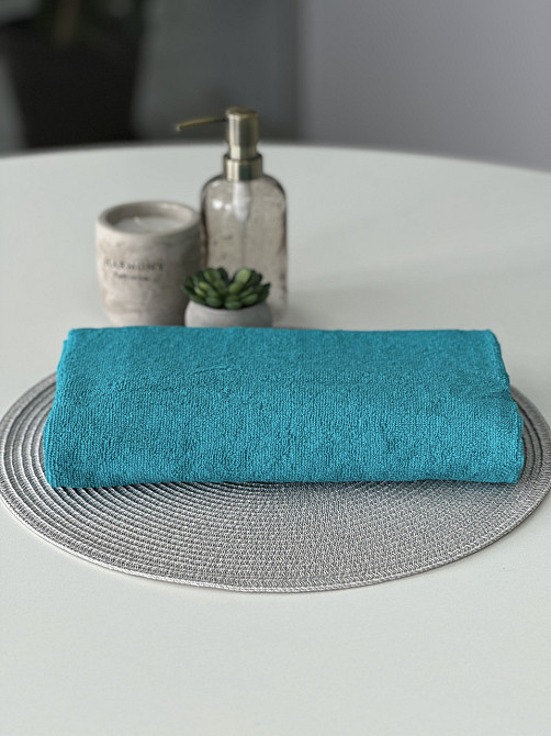 Рушник однотонний Ideal Textile 50х90 см 400 г/м2 бірюзовий (56860990) Чернівці - фото 1