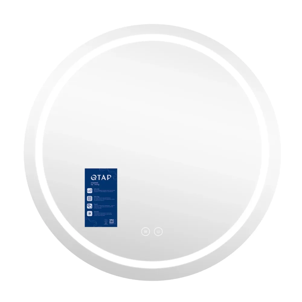 Дзеркало Qtap Mideya (MI6) R900 з LED-підсвіткою Touch, з антизапотіванням, димером, регумацію QT2078NCR9090W Київ - фото 10