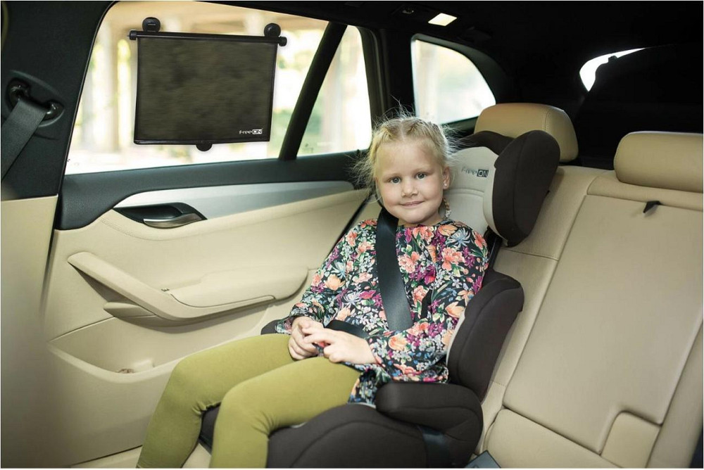 Шторка сонцезахисна в автомобіль FreeON 41×50 см, black Киев - изображение 2