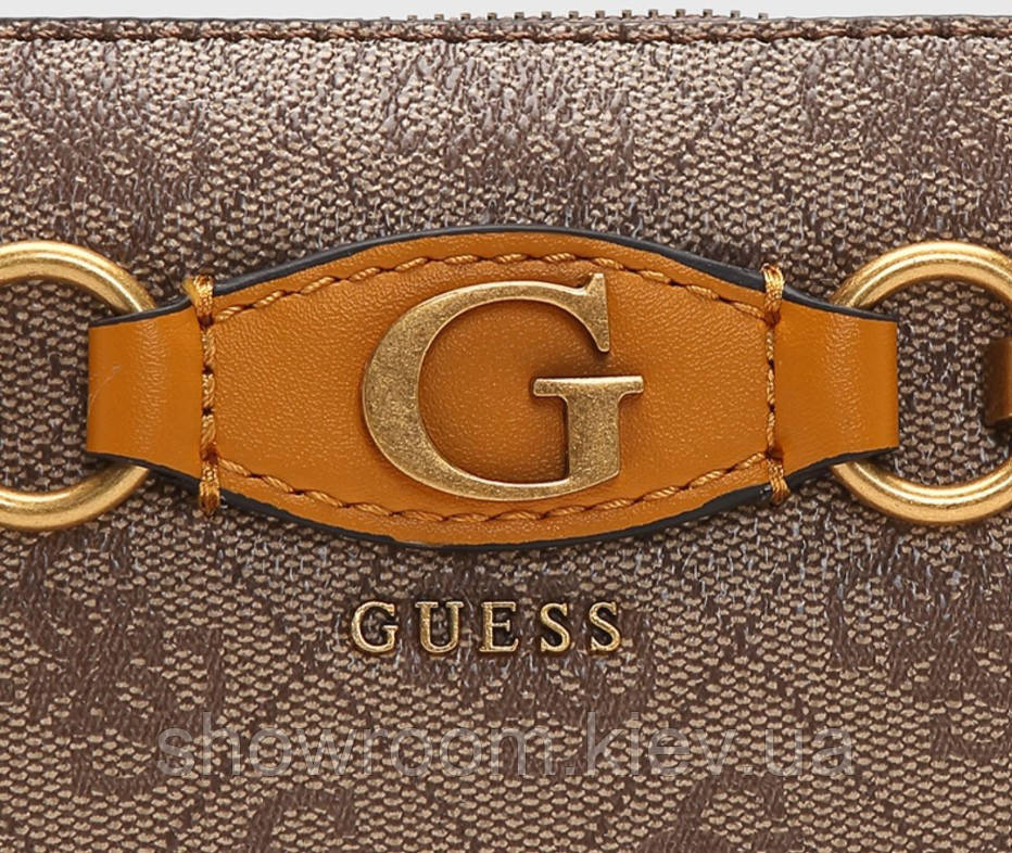 Женская сумочка с органайзером на плечо Guess (865470) светло коричневая Киев - изображение 6