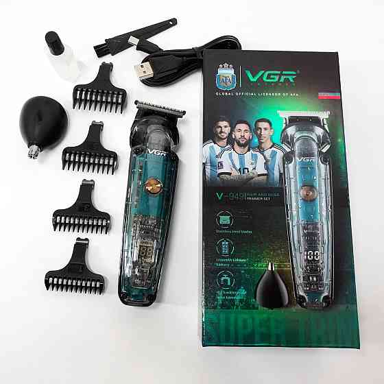 Машинка для стрижки волос с акамулятором VGR, Электрическая машинка с насадкой для бороды WF-79 Львов