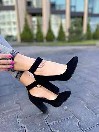 Туфлі жіночі LENA MELIANI чорні еко-замша каблук 10см 38р (N357-E7080-1) Коломия