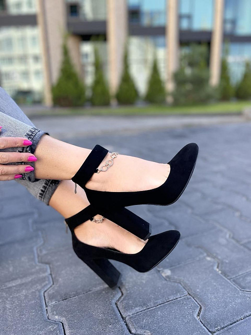 Туфлі жіночі LENA MELIANI чорні еко-замша каблук 10см 38р (N357-E7080-1) Коломыя - изображение 5