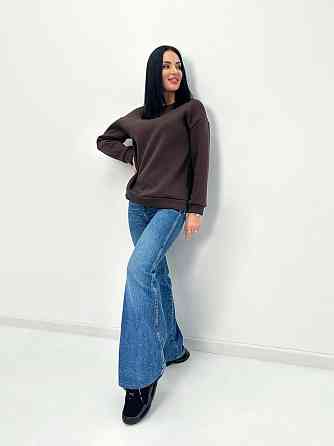 Жіночий теплий батник "Wear" Турція оптом | Норма і батал Шоколадний, 42-44 Київ