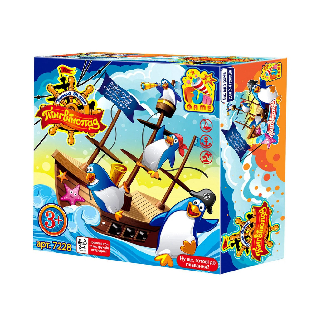 Настільна гра Пінгвінопад 4FUN Game Club корабель пінгвіни (7228) Чернігів - фото 1