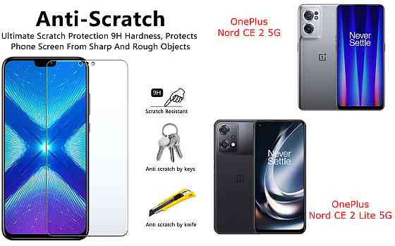 Захисне скло NeoGlass для OnePlus Nord CE 2 5G, Nord CE 2 Lite 5G – надпрозоре та стійке Київ