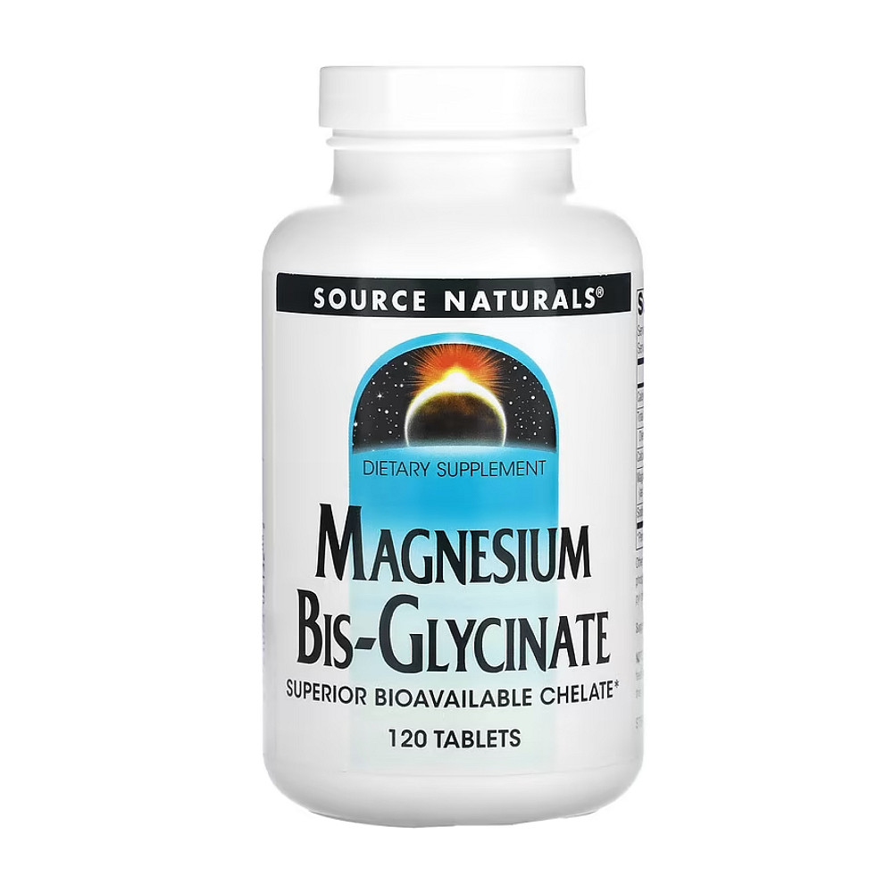 Магній Біc-гліцинат Source Naturals Magnesium Bis-Glycinate - 120 tabs Луцьк - фото 1