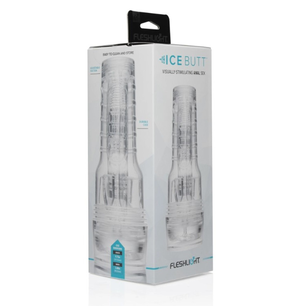 Мастурбатор анус у колбі, кібершкіра Fleshlight Ice Butt Crystal, прозорий Sex Aura Київ - фото 6