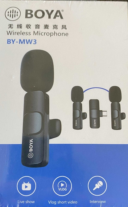 Безпровідний петличний мікрофон Boya BY-MW3 2 шт. з Type-C і Lightning. Київ - фото 5