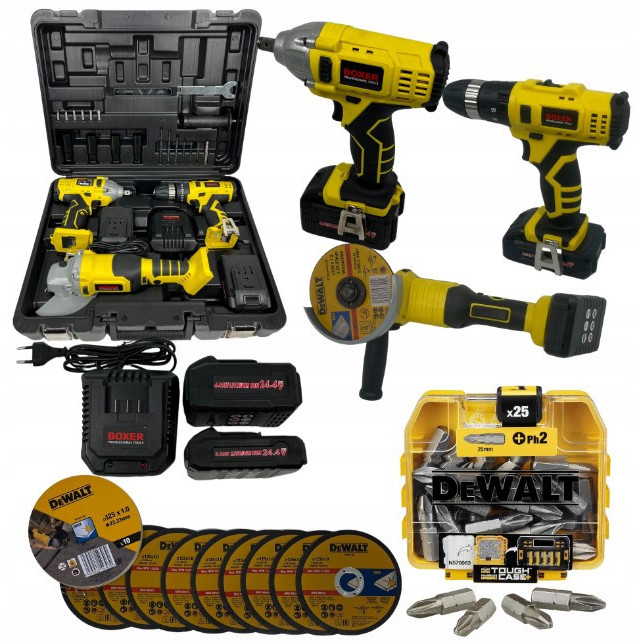 Набір гайковерт шуруповерт болгарка 24,4 В Boxer SR-028 набір акумуляторного інструменту GF-67 Львів - фото 2