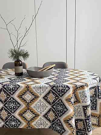 Ecotton Скатертина столова Ecotton DUCK 170х200 см водовідштовхувальна Орнамент синьо-жовта (25 Коломия