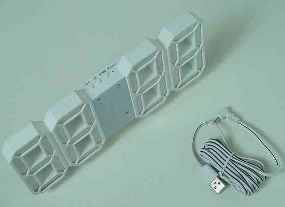 Годинник настільний LY 1089 з білим підсвічуванням, білий. Вінниця