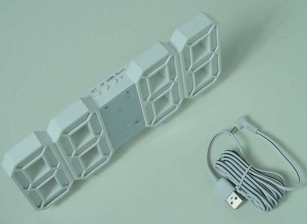 Годинник настільний LY 1089 з білим підсвічуванням, білий. Вінниця - фото 4