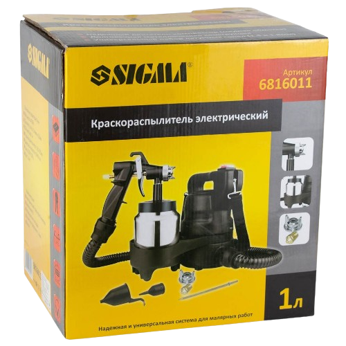 Фарбопульт електричний HVLP d1,4/1,8мм з нижн.бачком 1000мл 1000мл/хв Маляр SIGMA Житомир - изображение 3