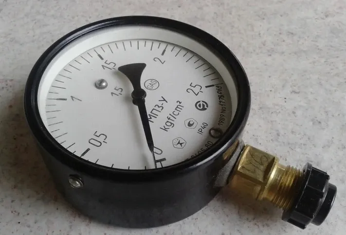 Манометр для воды, пара, газа, масла, кислорода, ацетилена, от 0 до 2.5 kgf/cm2 Харьков - изображение 1