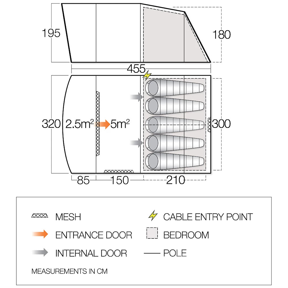 Палатка пятиместная Vango Harris 500 Mineral Green (TETHARRIS000002) Київ - фото 2